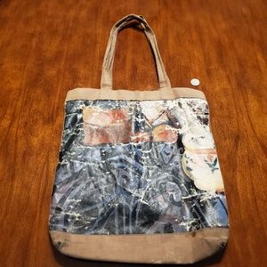 Artisan hand painted canvas bag from Cambodia